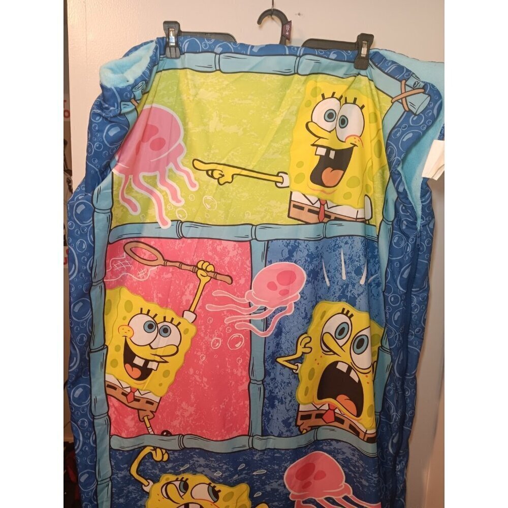 VTG 2002 Spongebob Square Pants Kids Sleeping Bag Blanket 27x55 Folded - Picture 2 of 7